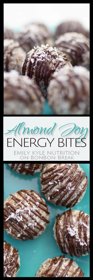 These almond joy energy bites are a great energy boosting, delicious snack! 