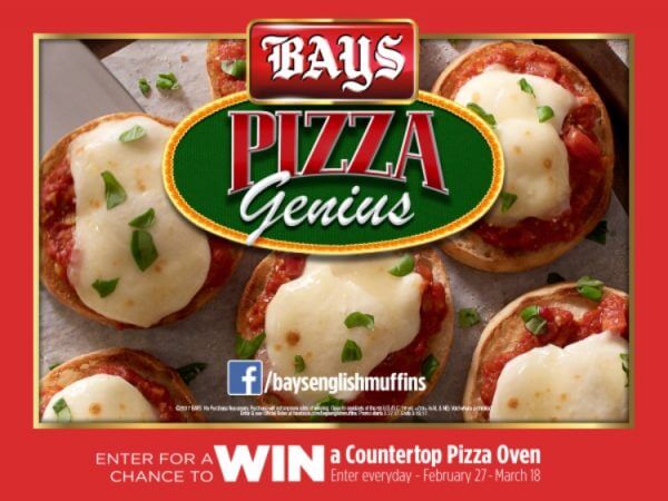 Love English muffin pizzas? Check out the New Bays English Muffins Pizza Genius Sweepstakes to win a countertop pizza oven.