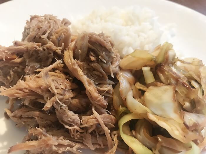 Kalua pork with cabbage and rice