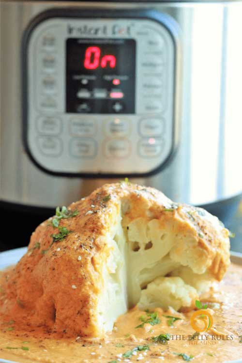 Instant Pot Whole Roasted Cauliflower In Indian Masala by The Belly Rules The Mind
