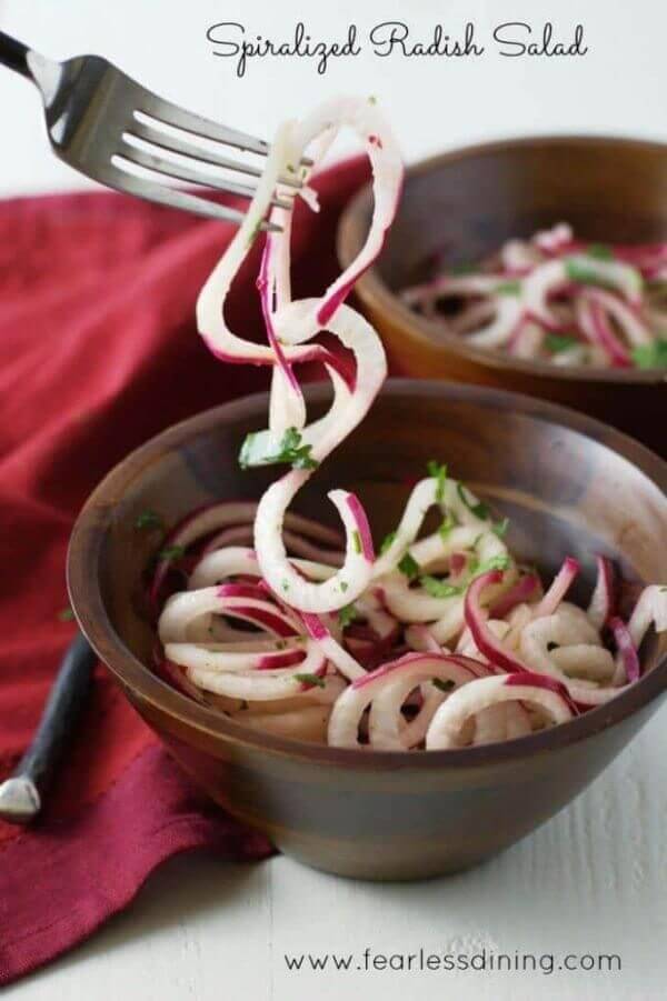 Spiralized Radish and Lime Salad by Fearless Dining
