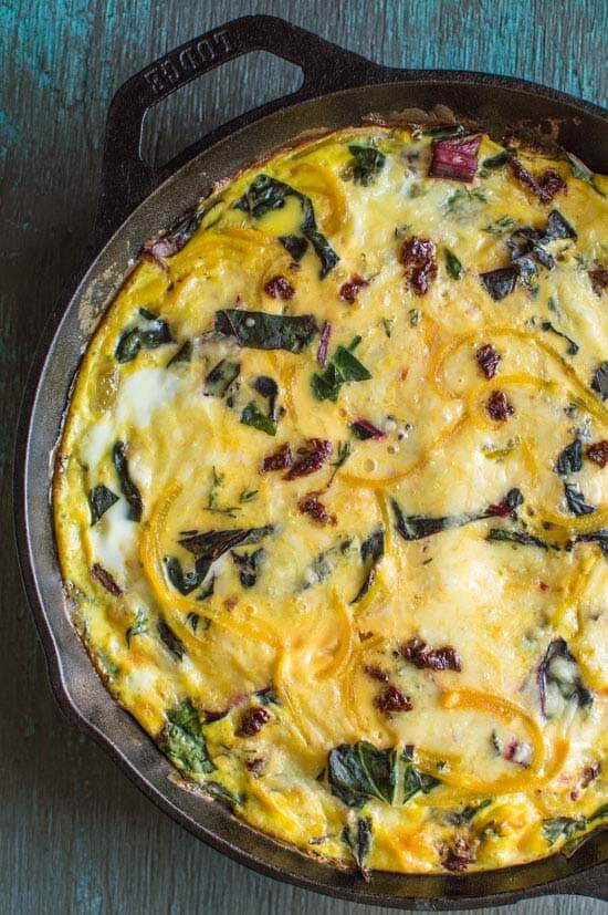 Swiss Chard and Golden Beet Frittata by Healthy Nibbles and Bits