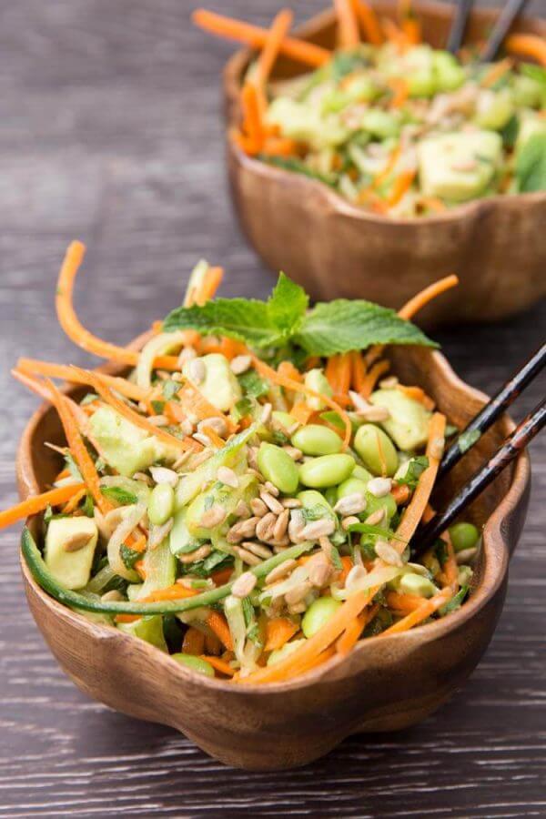 Cucumber & Carrot Noodle Thai Salad by Tastes Lovely